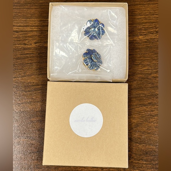 Nicola Bathie Jewelry Lapis Flower Studs - Picture 8 of 8